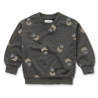 Sproet & sprout sweatshirt space cat print // washed black