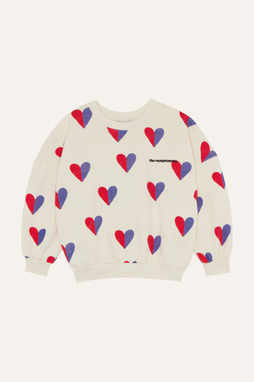 The Campamento bicolor hearts sweatshirt // ecru