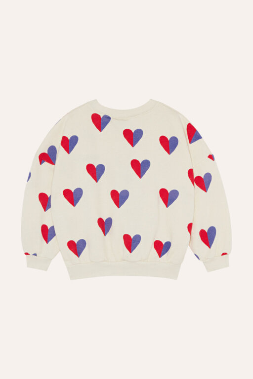 The Campamento bicolor hearts sweatshirt // ecru