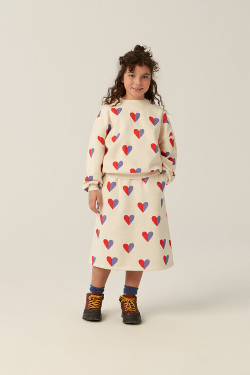 The Campamento bicolor hearts sweatshirt // ecru