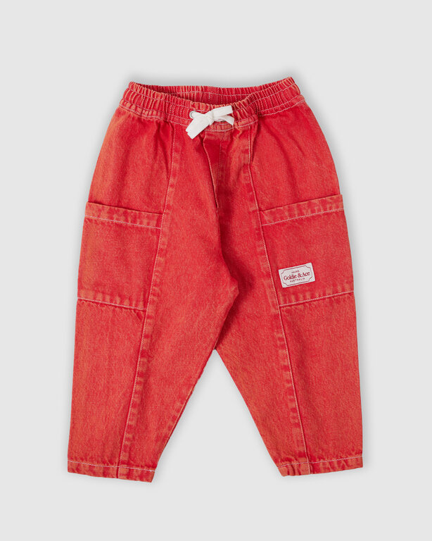 Goldie & Ace kit denim pocket pant // apple red