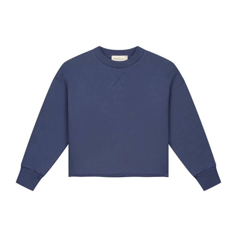 Charlie Petite lux sweater // denim blue