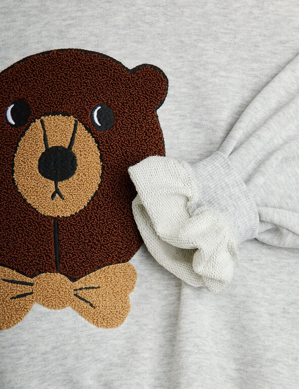 Mini Rodini bear chenille sweatshirt // grey