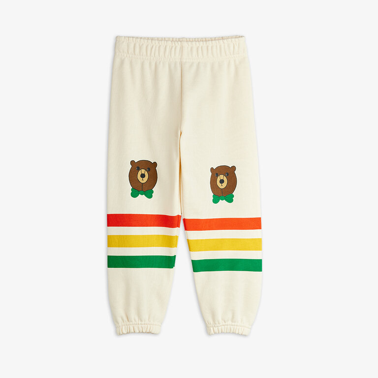 Mini Rodini bear stripes sweatpants // light