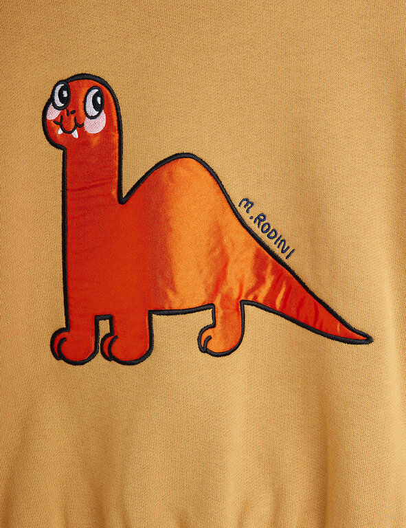 Mini Rodini dino application red sweatshirt // mustard