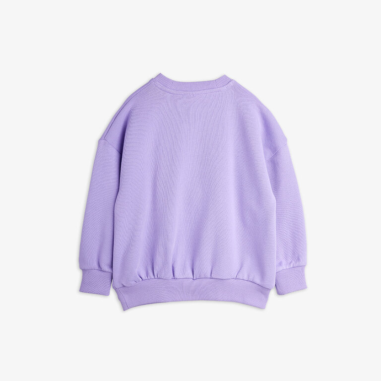 Mini Rodini cat with bowtie chenille sweatshirt // lila