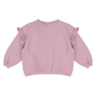Jacky Sue lois ruffle sweater // muted mauve
