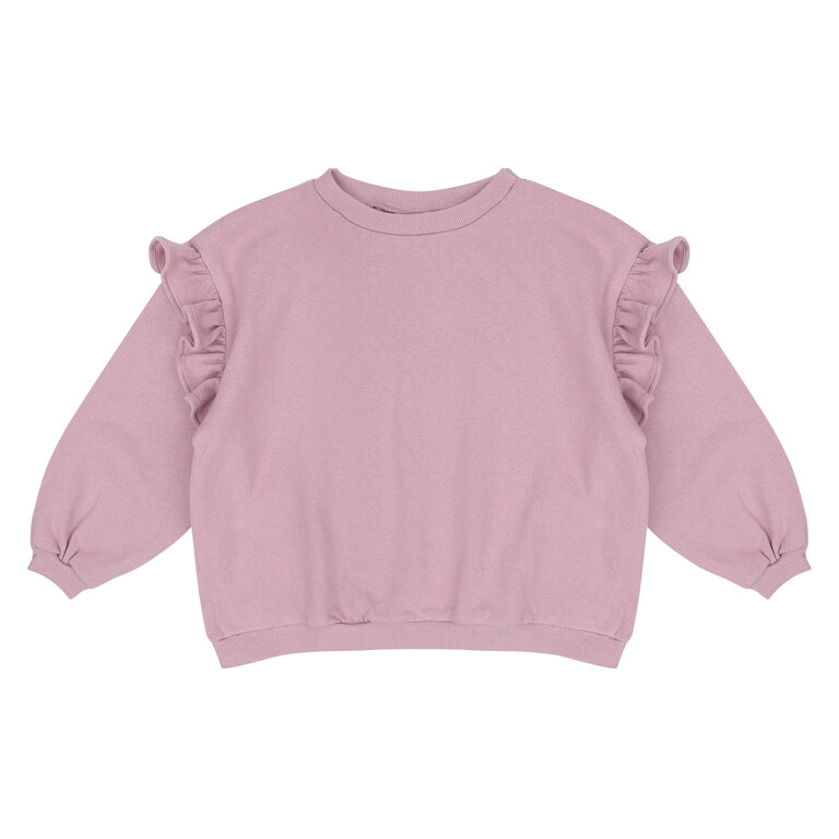 Jacky Sue lois ruffle sweater // muted mauve