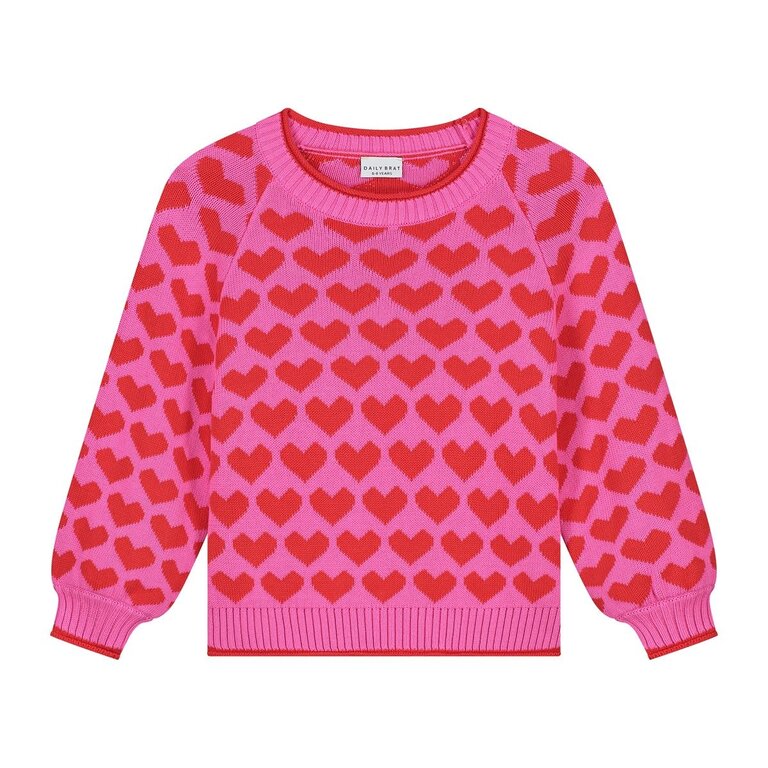 Call me Frankie heart knitted sweater // pink