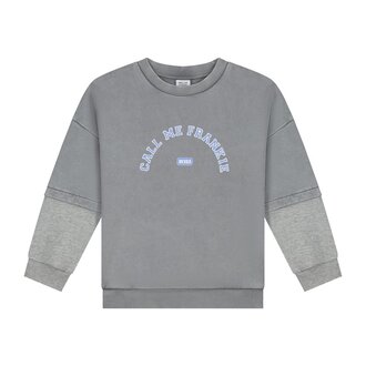 Call me Frankie block sweater // grey