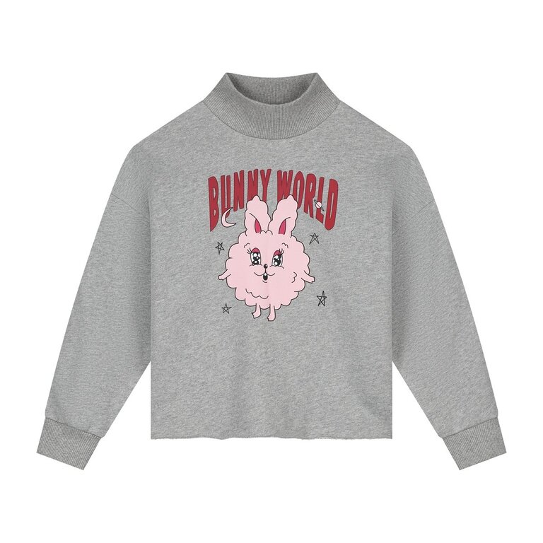 Call me Frankie cropped bunny world sweater // grey