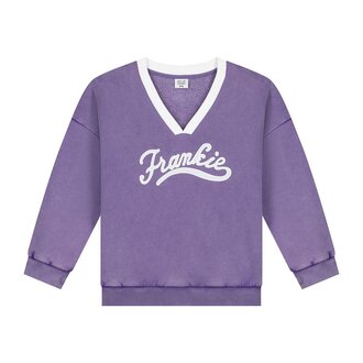 Call me Frankie baseball sweater // purple