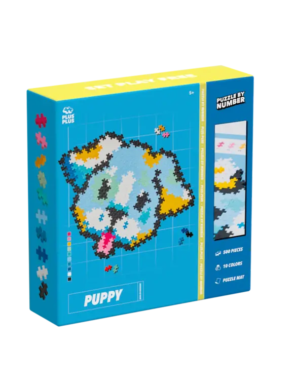 Plus Plus Puzzle by Number // puppy (3961)