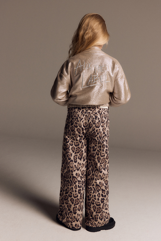 Alix the label wide leg jaguar denim pants // animal