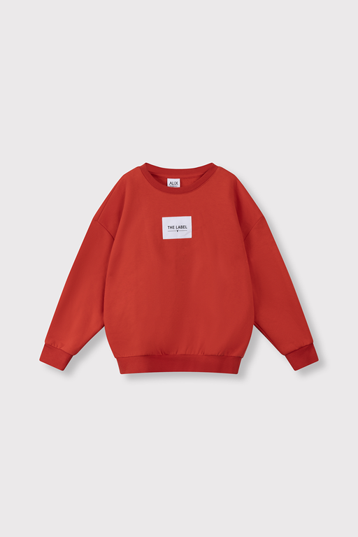 Alix the label label sweater // bright red