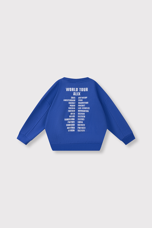 Alix the label alix on tour sweater // intense blue
