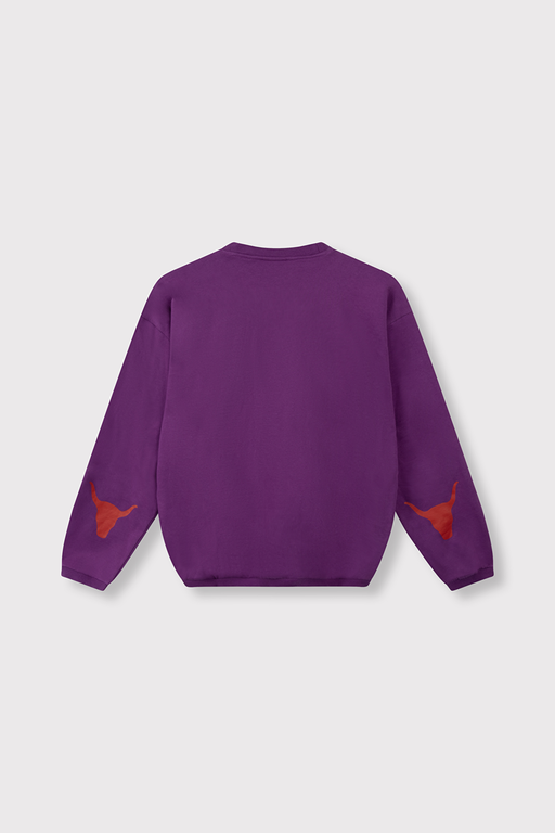 Alix the label bull sleeve sweater // purple magic