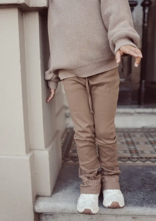 Two You Label lilly legging straight emb. flower // brown