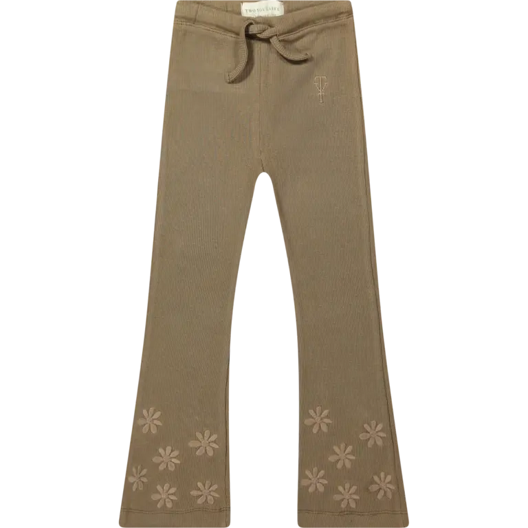 Two You Label lilly legging straight emb. flower // brown