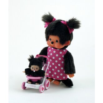 Monchhichi mothercare met wandelwagen // 20cm
