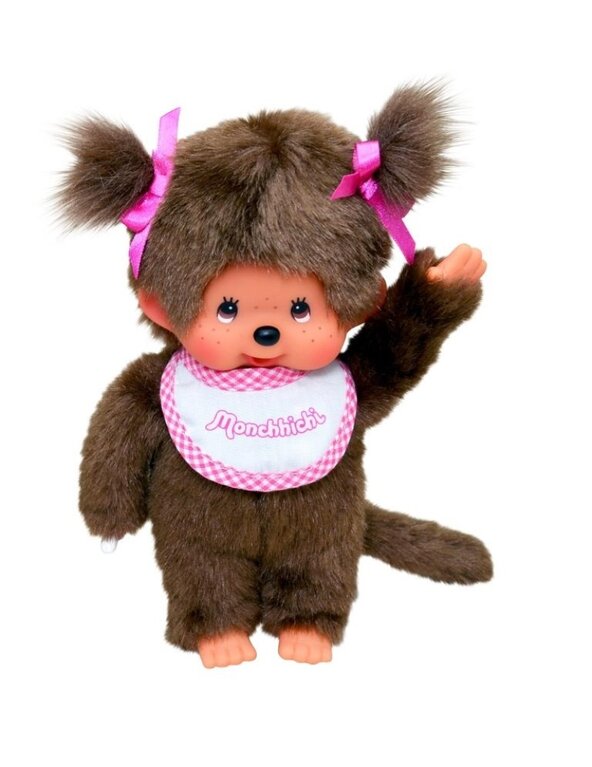 Monchhichi meisje met slab 20cm // roze