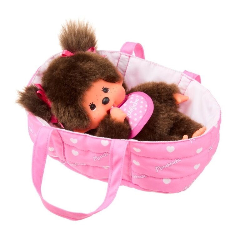 Monchhichi in draagmand // 20cm