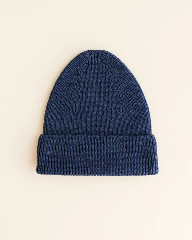 hvid beanie fonzie kids // blue