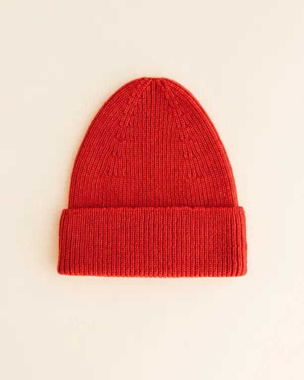 hvid beanie fonzie kids // red