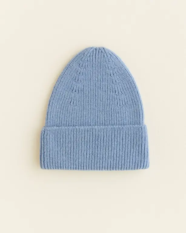 hvid beanie fonzie kids // light blue