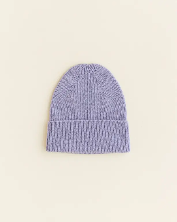 hvid hvid beanie fonzie newborn // lilac