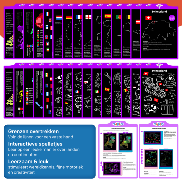 Tablo speelkaarten // topografie & landenkennis