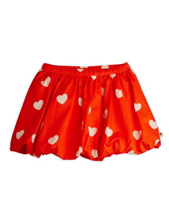 Mini Rodini hearts aop woven balloon skirt // red