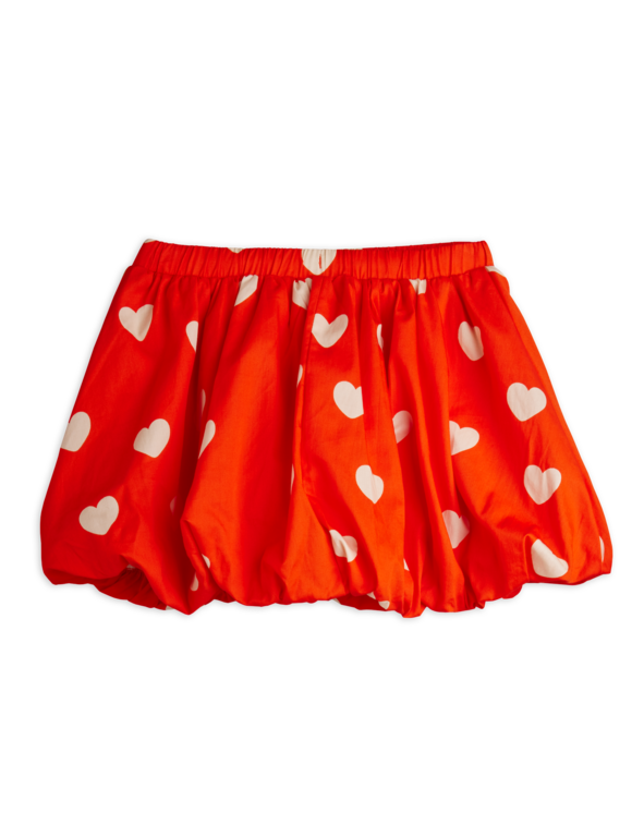 Mini Rodini hearts aop woven balloon skirt // red