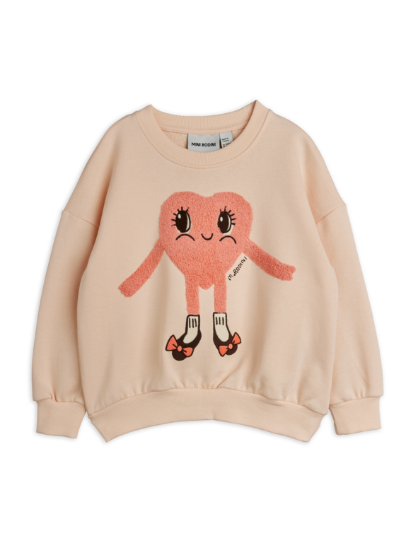 Mini Rodini heart in shoes chenille sweatshirt // pink
