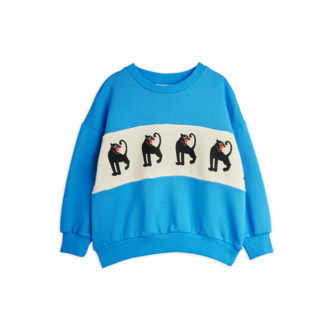 Mini Rodini panther panel sweatshirt // blue