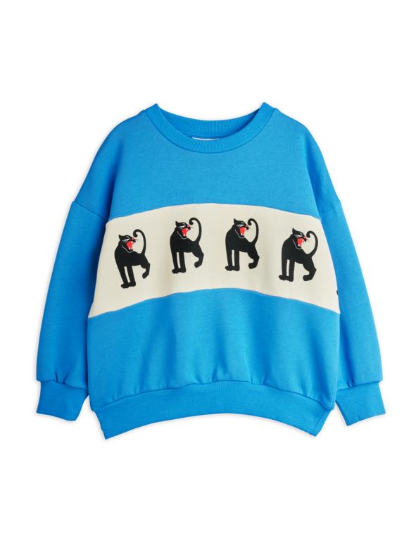 Mini Rodini panther panel sweatshirt // blue