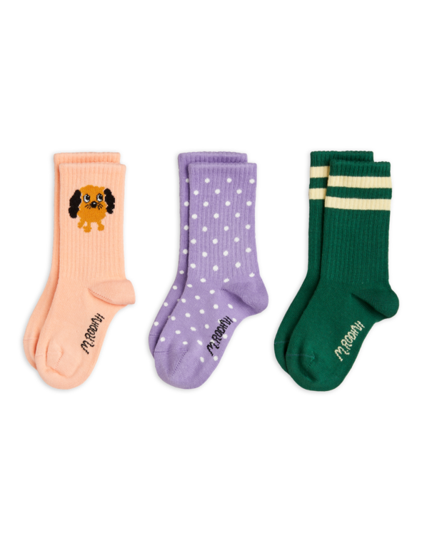 Mini Rodini doggie 3 pack socks // multi