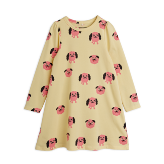 Mini Rodini doggies aop ls dress // yellow