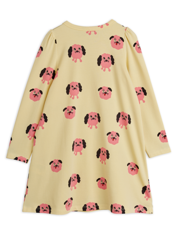 Mini Rodini doggies aop ls dress // yellow