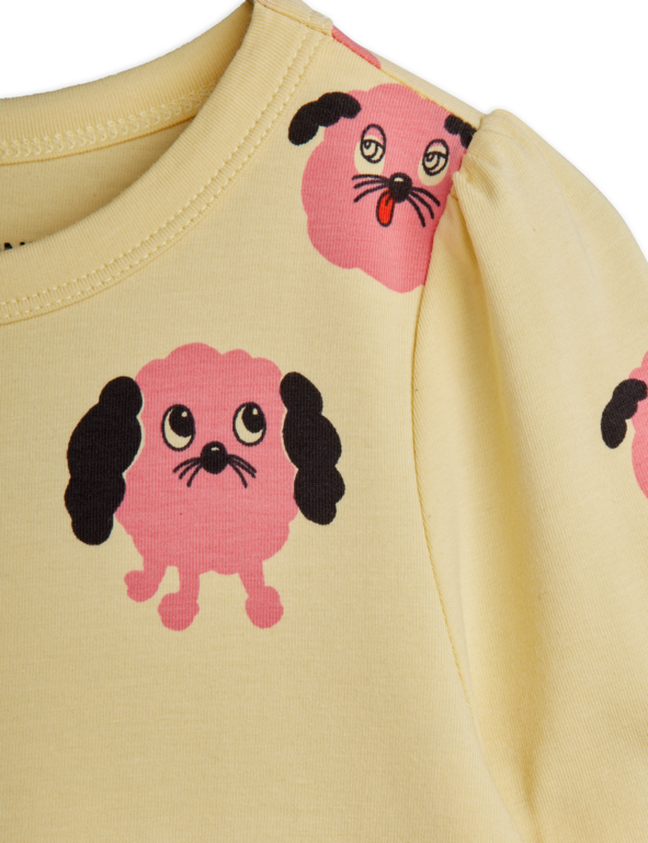 Mini Rodini doggies aop ls dress // yellow