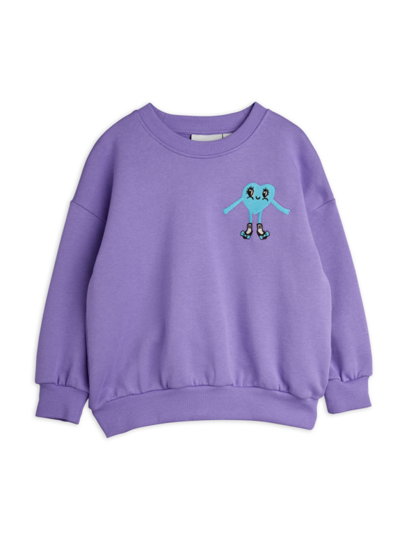 Mini Rodini heart in shoes emb sweatshirt // purple
