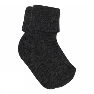 MP Denmark wool rib baby socks 10 589 // 497 dark grey melange