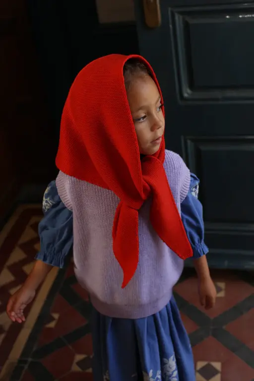 hvid triangle scarf josephina // red