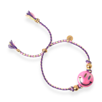 LOVEissue bracelet // happy smiley fuchsia/purple