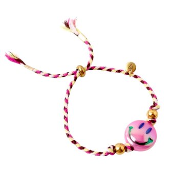 LOVEissue bracelet // happy smiley fucksia/brown