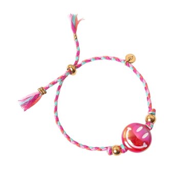 LOVEissue bracelet // happy smiley pink/red