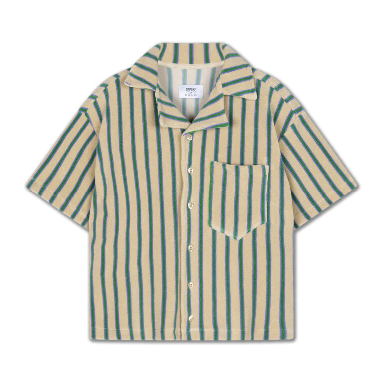 Repose Ams cropped shirt // jade bloom stripe