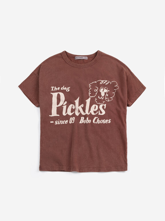 Bobo Choses pickles the dog tshirt brown // kids