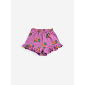 Bobo Choses Tangerine all over ruffled shorts // kids