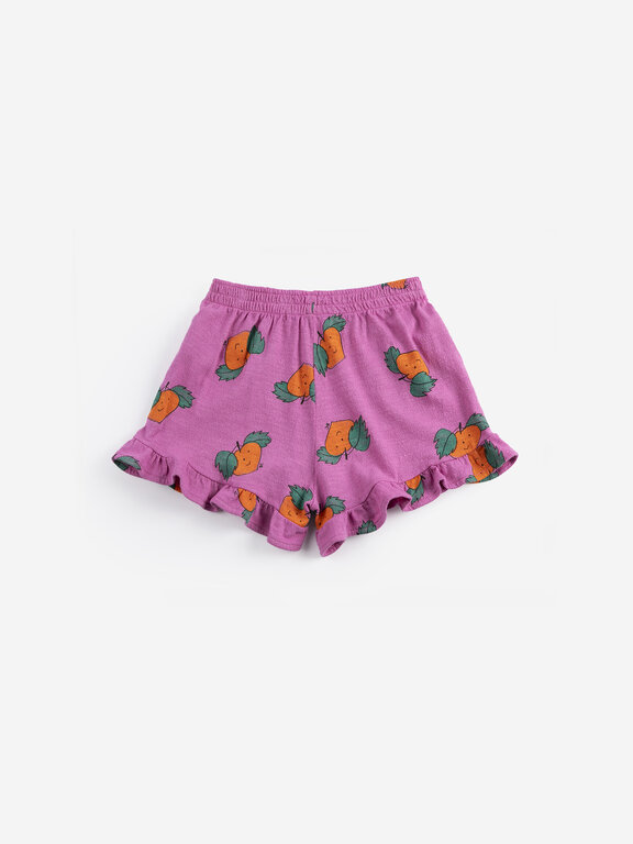 Bobo Choses Tangerine all over ruffled shorts // kids